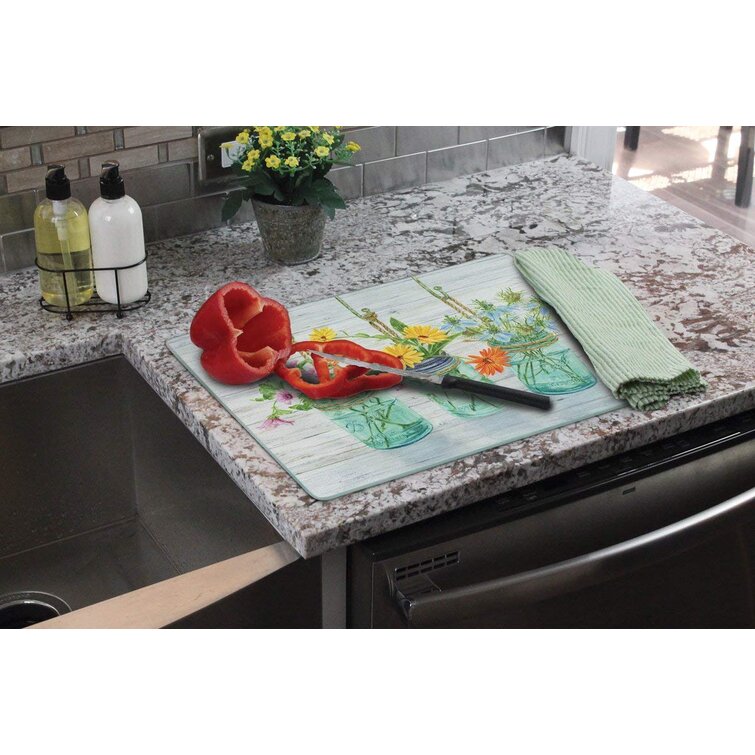 CounterArt Flowering Herb Glass Cutting Board & Reviews - Wayfair